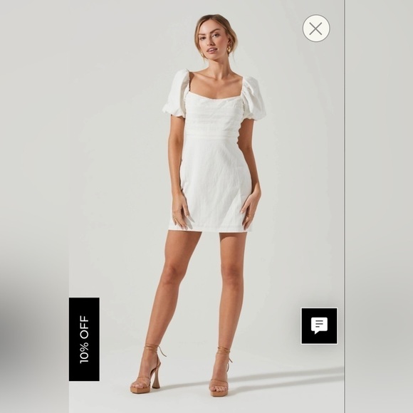 NEW Astr the label dusty Pink linen PLEAT FRONT MINI DRESS - Picture 3 of 5